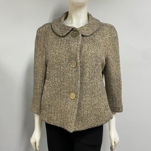 Burberry Gold Wool Swing Jacket